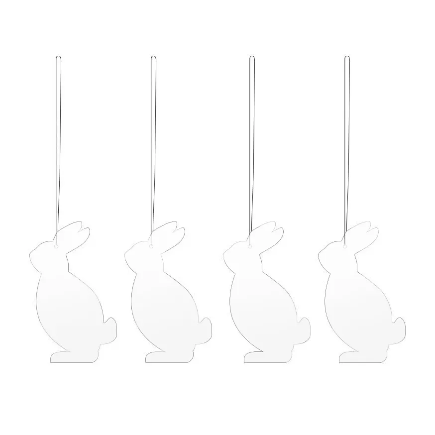 Easter Deco hare påskhänge 4-pack, White Cooee Design