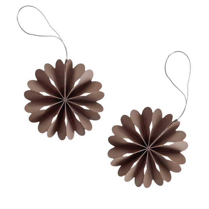 Paper Flowers julhänge 2-pack - Coffee - Cooee Design