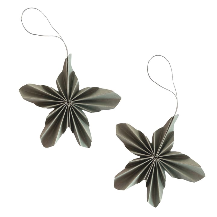 Paper Stars julhänge 2-pack - Sage Green - Cooee Design