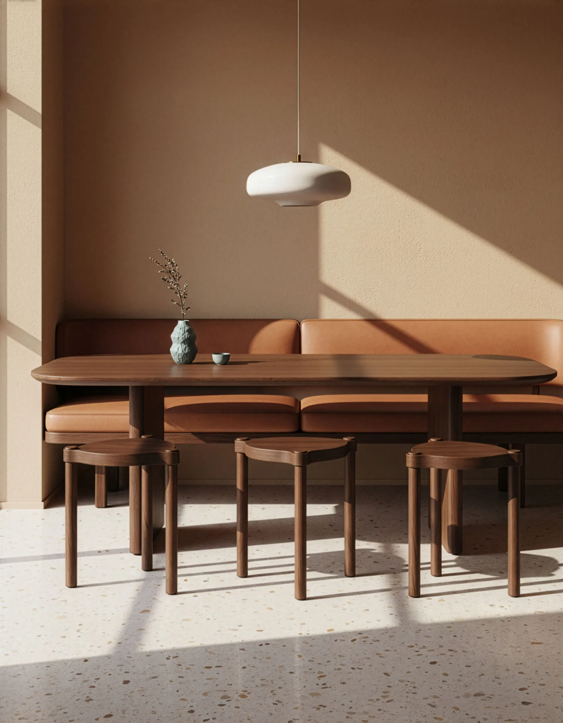 Woody rund pall, Mörk ek, Ø38x46 cm Cooee Design