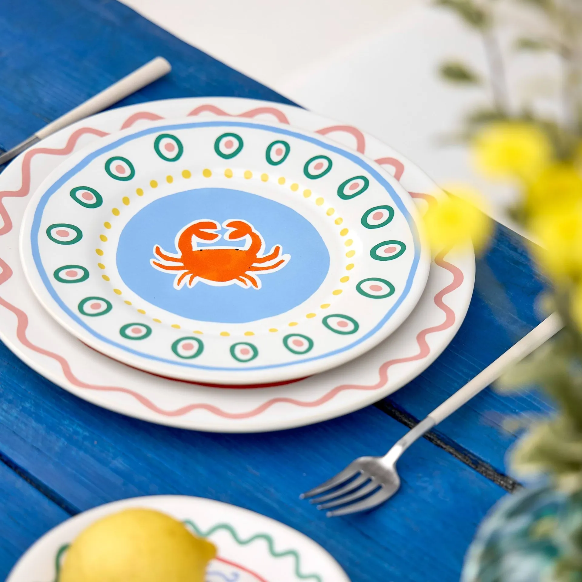 Summer Bliss assiett, Crab, Ø22 cm Costa Nova