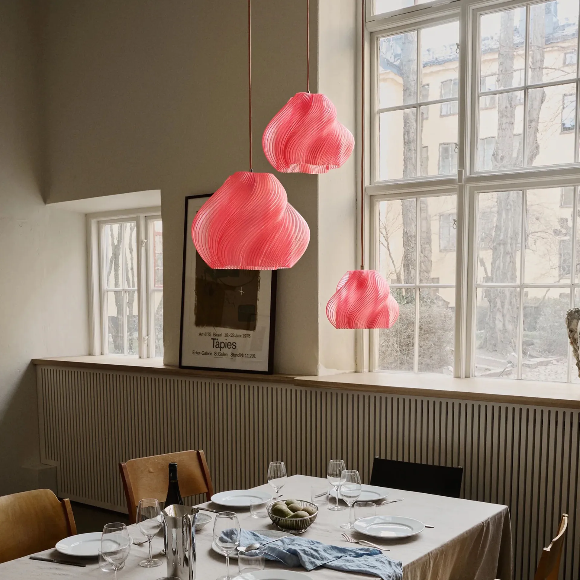 Soft Serve pendel, Peach sorbet-chrome, 01, 20 cm Crème Atelier