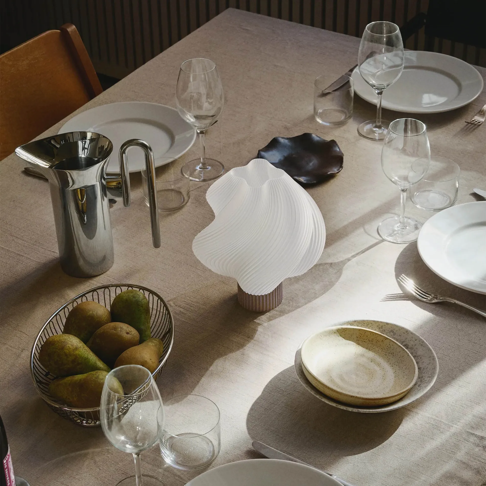 Soft Serve portabel bordslampa, Mocha, 23 cm Crème Atelier