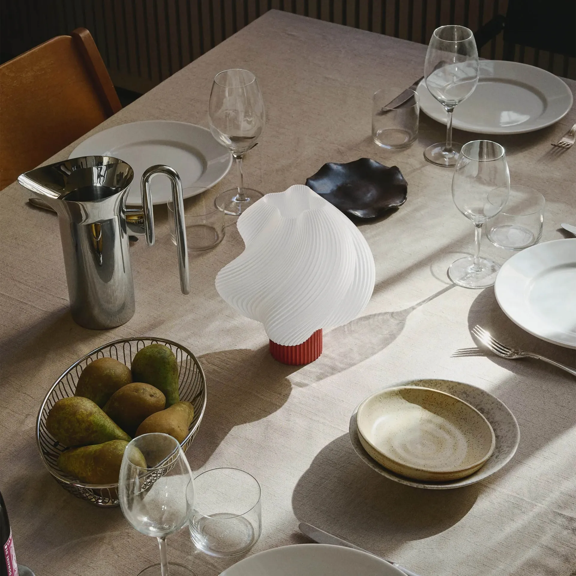 Soft Serve portabel bordslampa, Rhubarb, 23 cm Crème Atelier