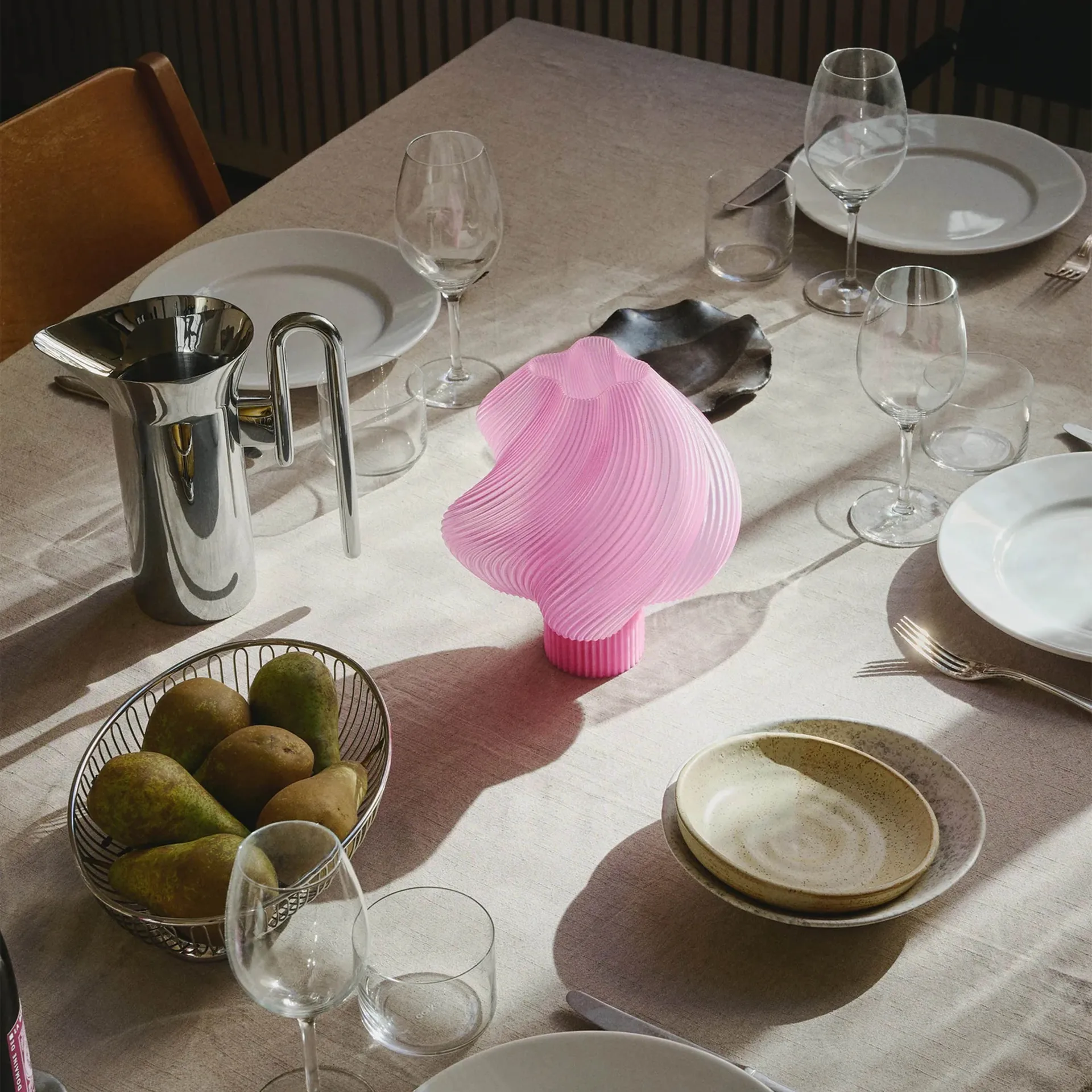 Soft Serve portabel bordslampa, Rose sorbet, 23 cm Crème Atelier