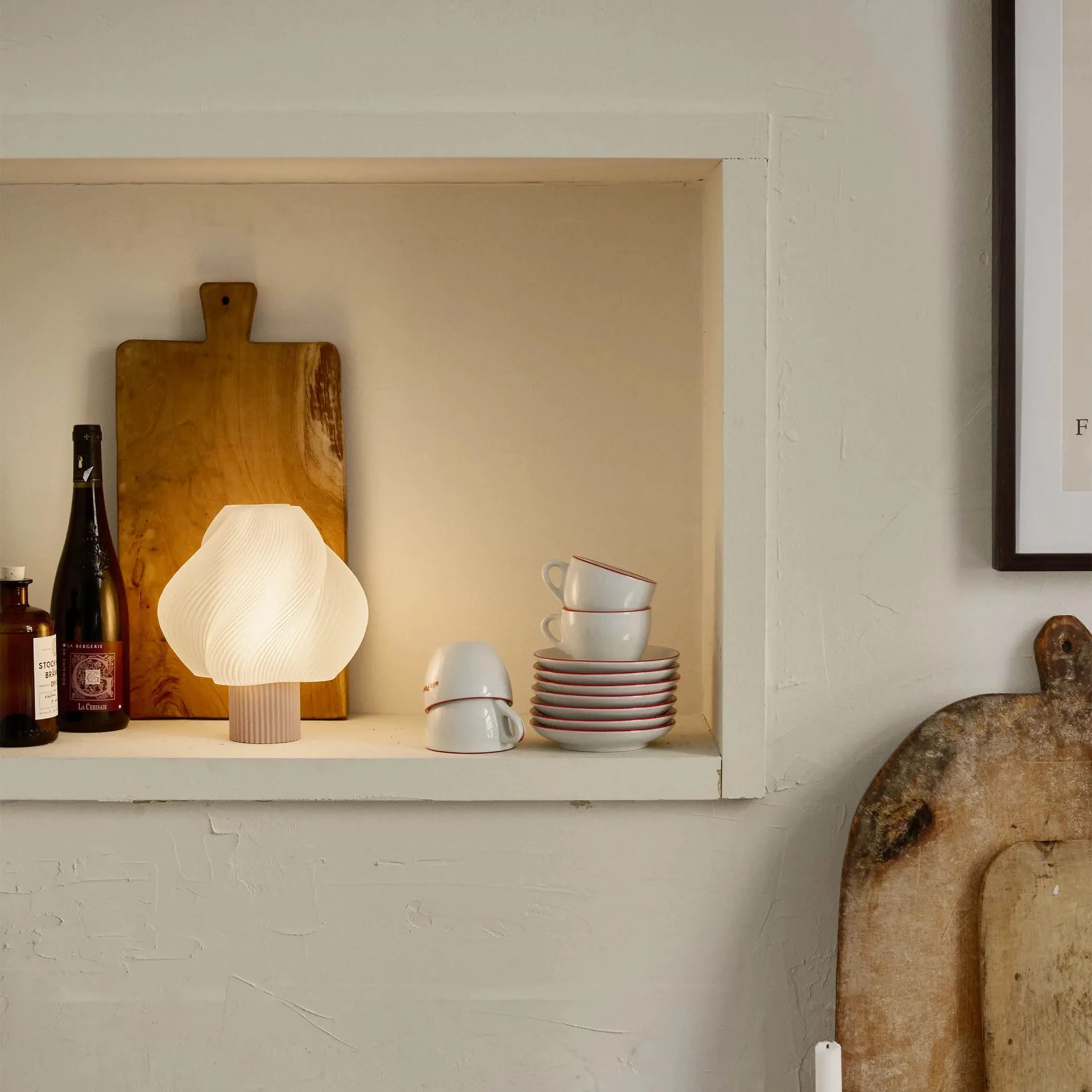 Soft Serve portabel bordslampa, Wild strawberry, 23 cm Crème Atelier