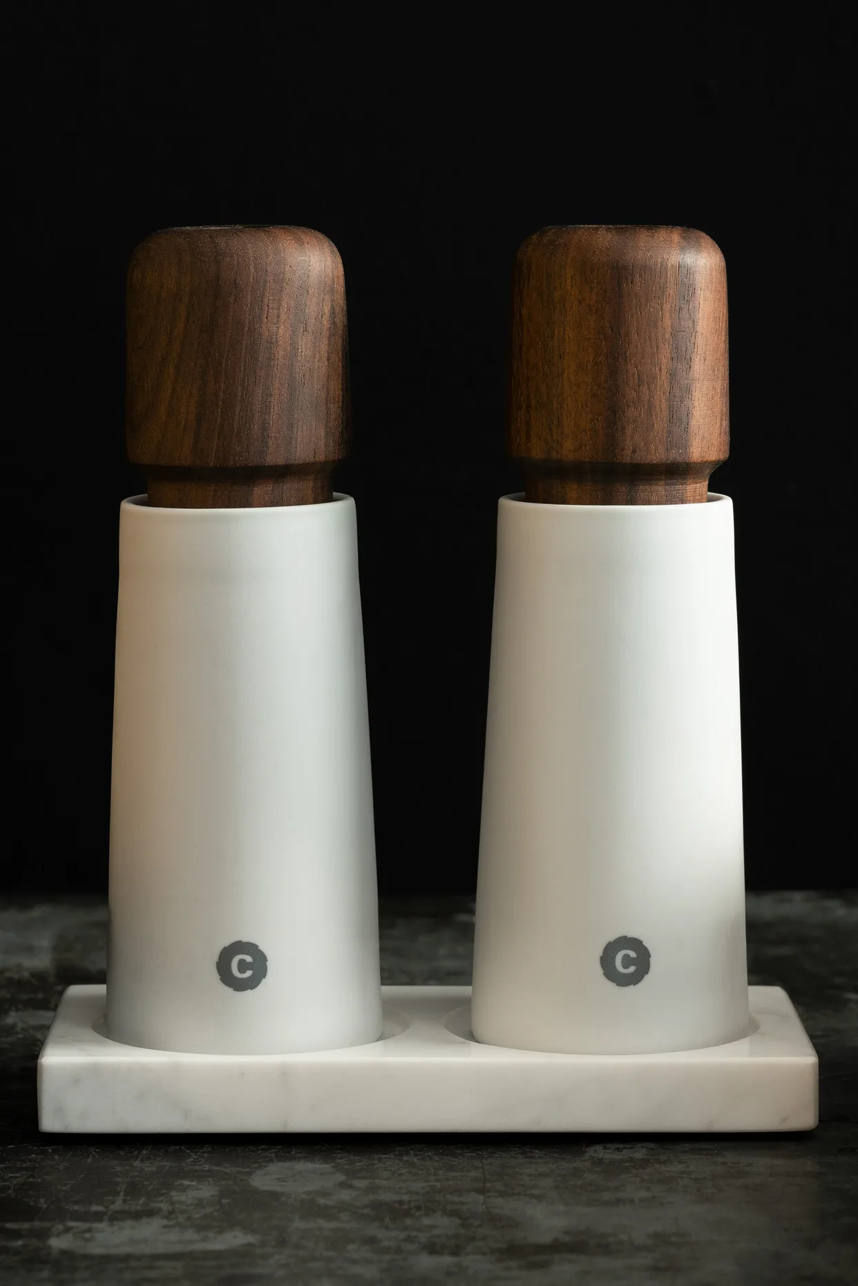Tabletopper kryddkvarnsställ, White marble Crushgrind