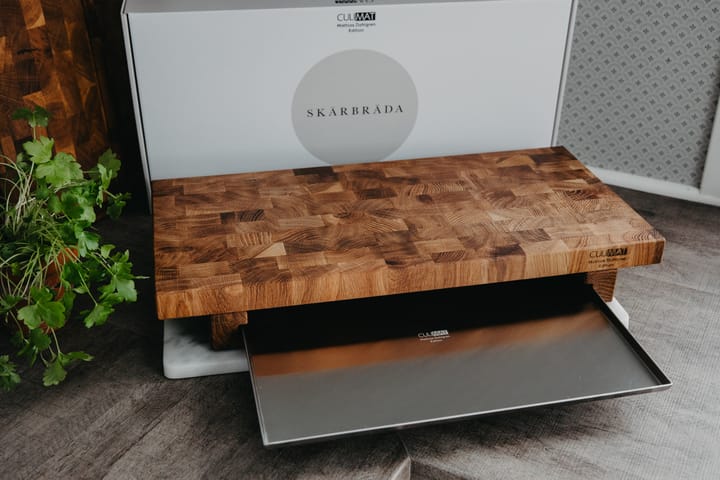 Culimat skärbräda 50x25 cm, Ek-rostfri bricka Culimat
