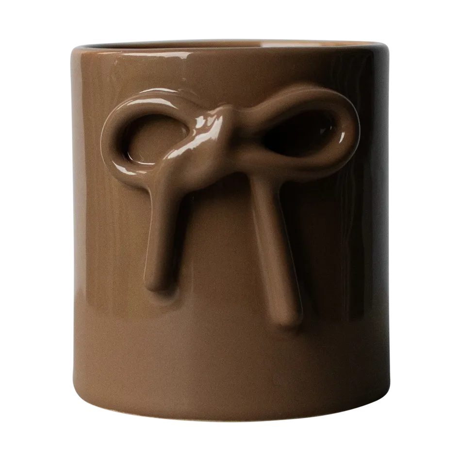 Bow kruka Ø11 cm, Shiny nougat DBKD