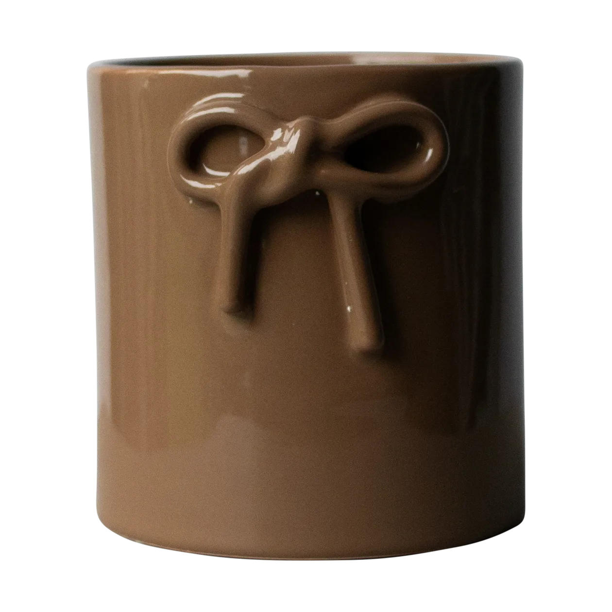 Bow kruka Ø14 cm, Shiny nougat DBKD