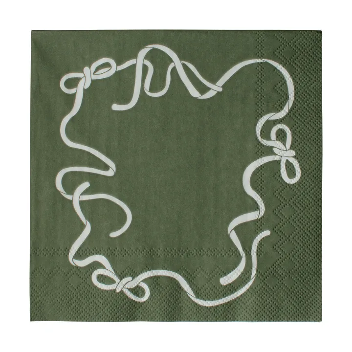 Bow pappersservett 33x33 cm 20-pack - Green - DBKD