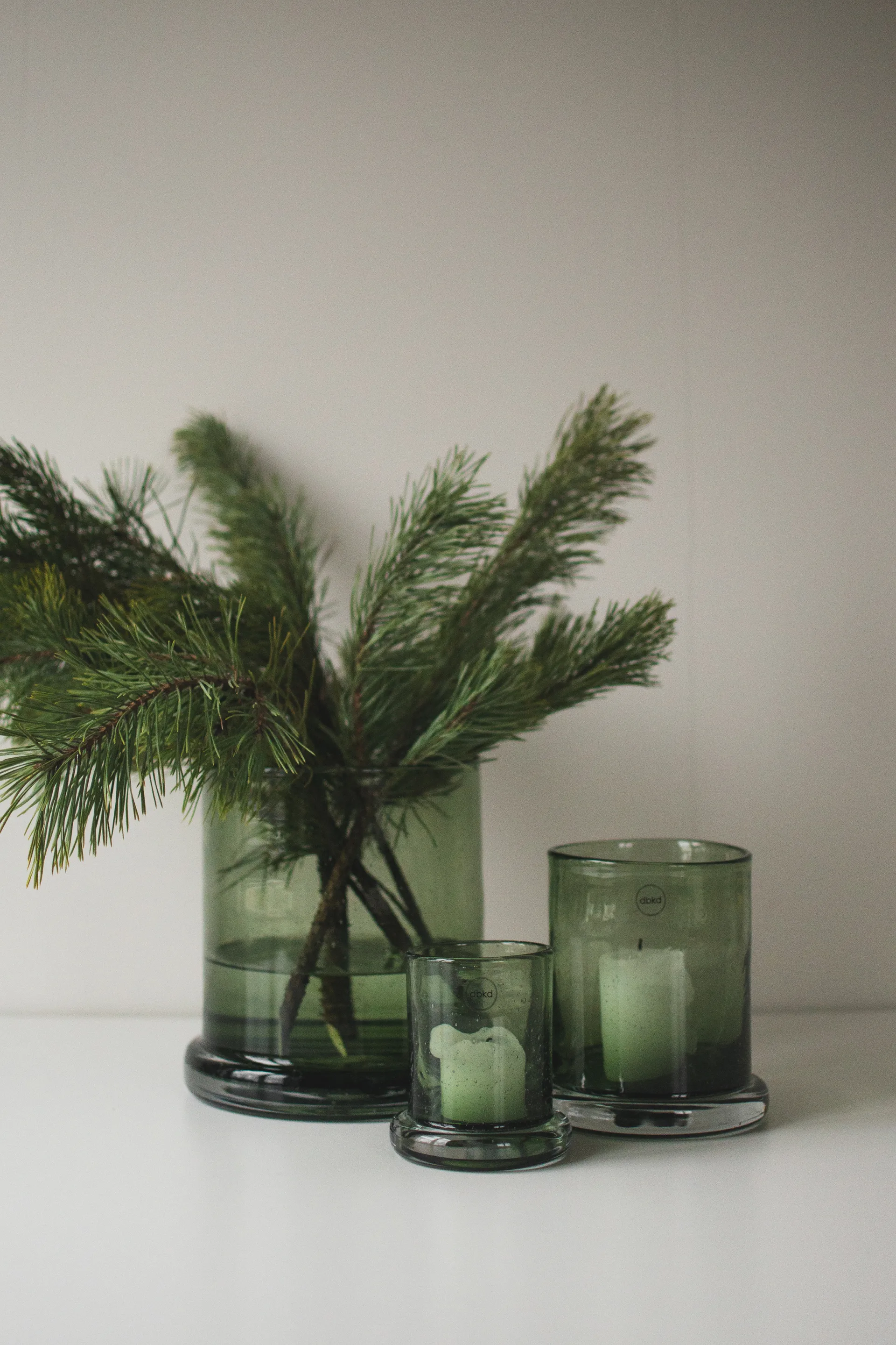 Bubble ljuslykta Ø14 cm, Green DBKD