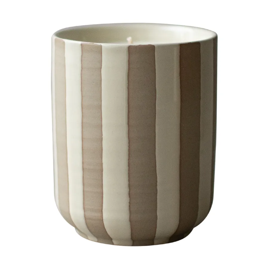 Burn doftljus 60 h, Stripe creme