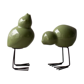 DBKD Swedish Birds påskdekoration 2-pack - Shiny green - DBKD