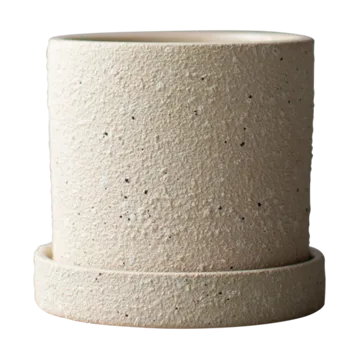 Grow kruka Ø10 cm med fat - Creme structure - DBKD