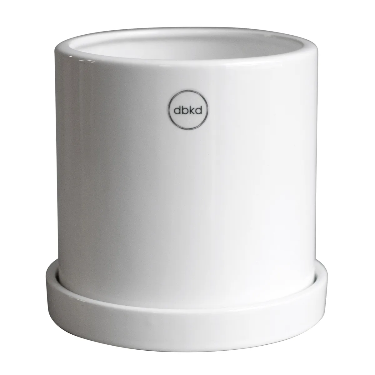 DBKD Grow kruka med fat Ø13 cm Shiny white