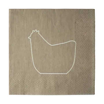 Happy hen pappersservett 33x33 cm 20-pack - Brown - DBKD