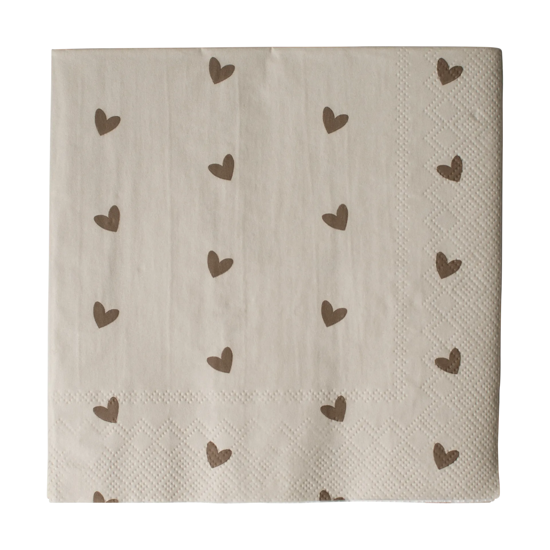 Heart pappersservett 33x33 cm 20-pack, Brown-beige DBKD