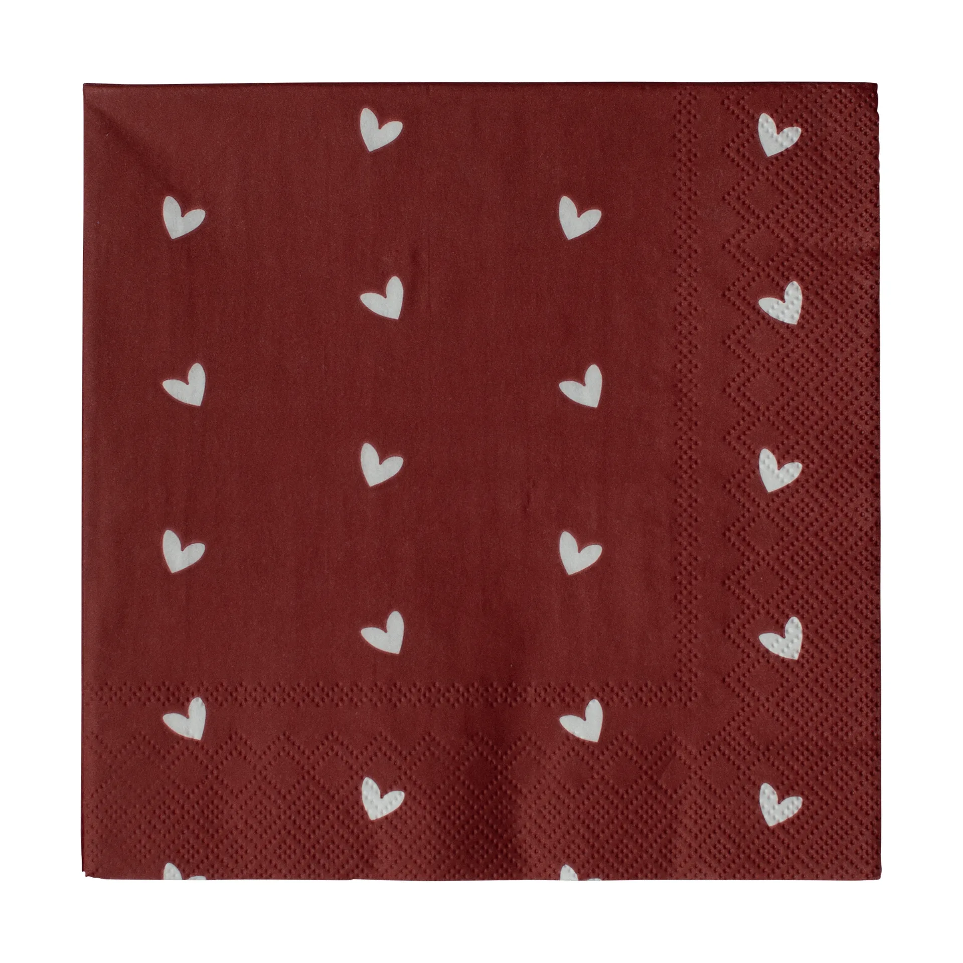 Heart pappersservett 33x33 cm 20-pack, Dark red DBKD