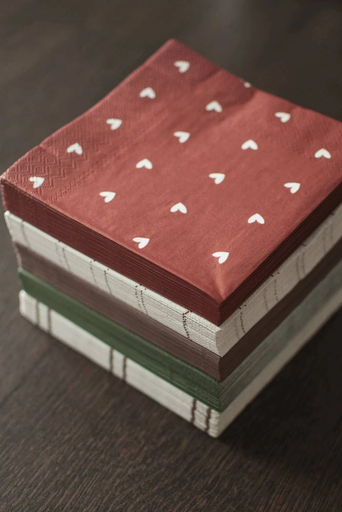 Heart pappersservett 33x33 cm 20-pack, Dark red DBKD