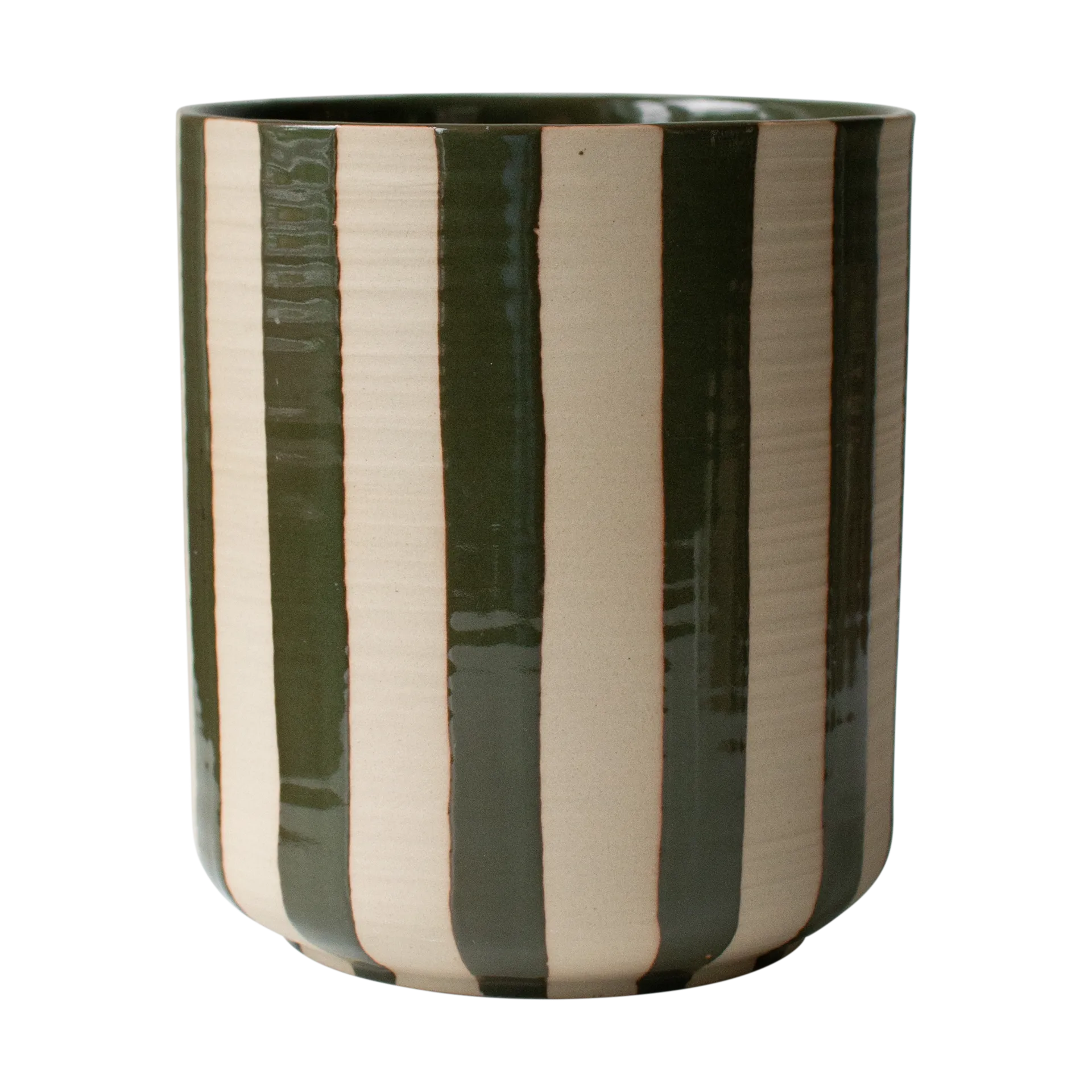 Line kruka Ø14x16 cm, Stripe Green DBKD