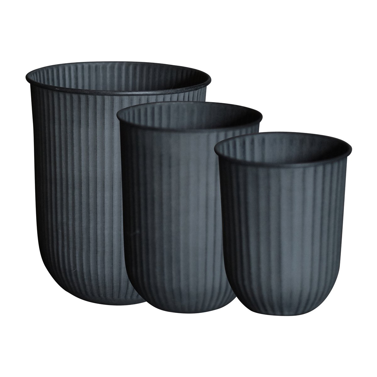 DBKD Out stripe kruka 3 delar Black | Skandinavisk Design | Krukor | Svart