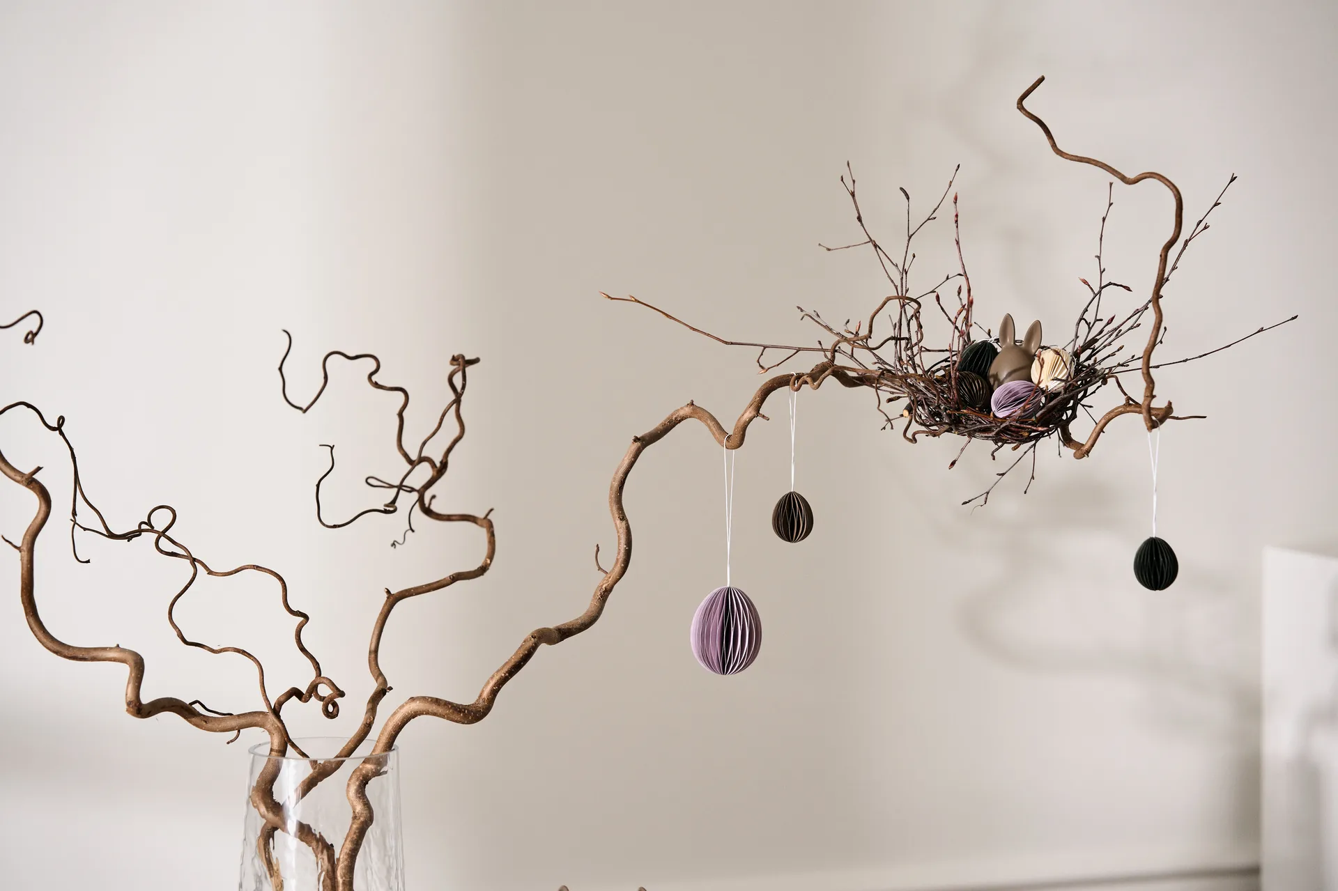 Ovoid påskhänge papper small 4 cm, White DBKD