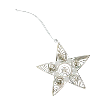 Paper star julhänge 10,5 cm - White - DBKD