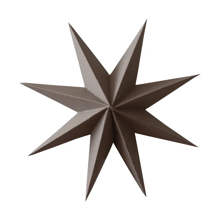 Paper winter star dekorationshänge - Brown, medium, Ø14 cm - DBKD