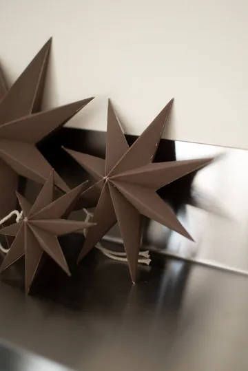 Paper winter star dekorationshänge - Brown, medium, Ø14 cm - DBKD