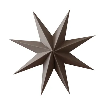 Paper winter star dekorationshänge - Brown, small, Ø9 cm - DBKD