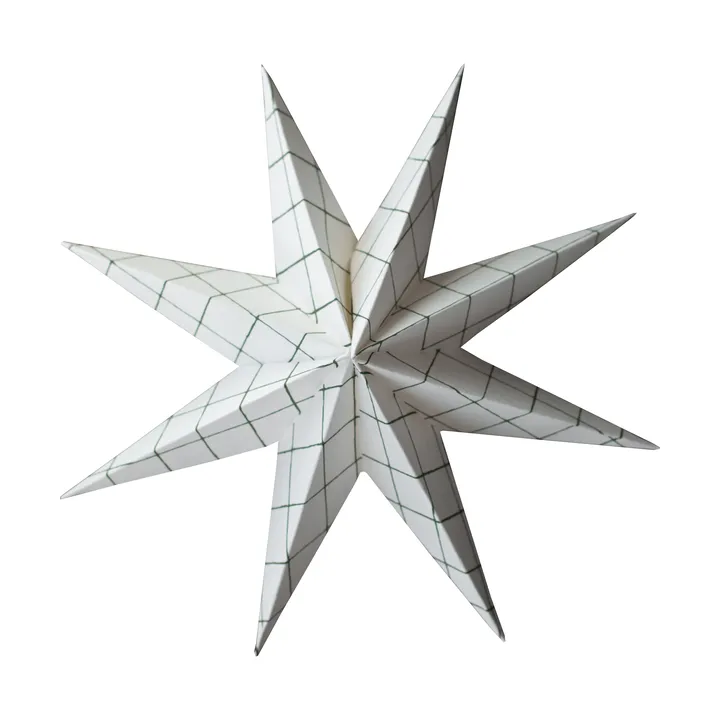 Paper winter star dekorationshänge - Square white, large, Ø19 cm - DBKD