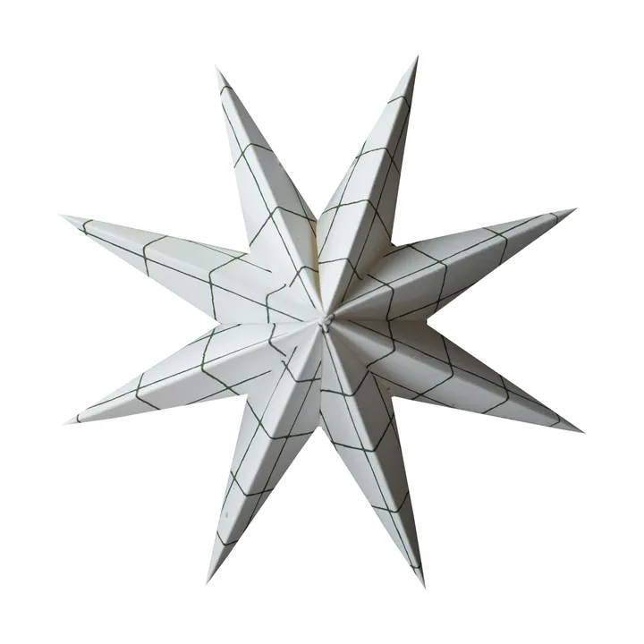 Paper winter star dekorationshänge - Square white, medium, Ø14 cm - DBKD
