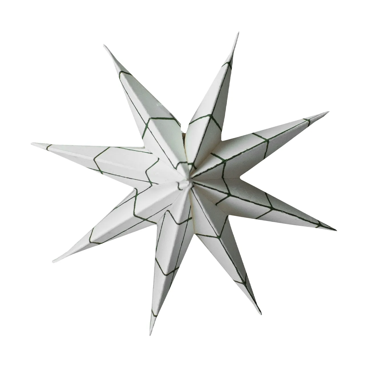 Paper winter star dekorationshänge, Square white, small, Ø9 cm DBKD