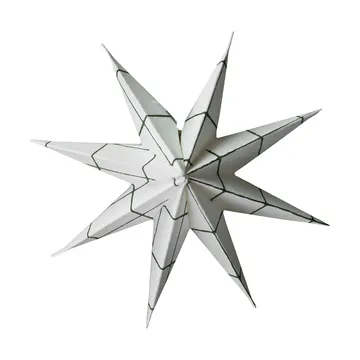 Paper winter star dekorationshänge - Square white, small, Ø9 cm - DBKD