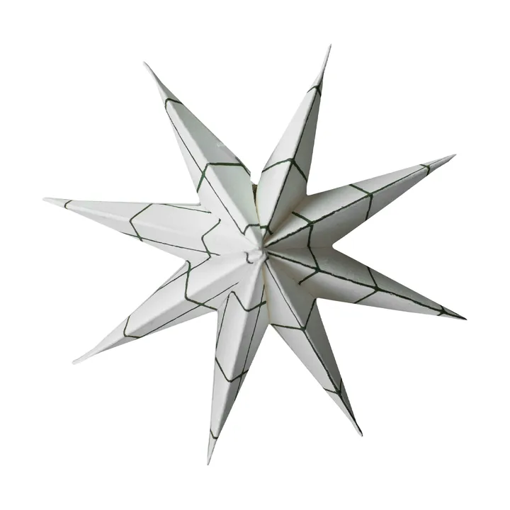 Paper winter star dekorationshänge - Square white, small, Ø9 cm - DBKD