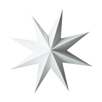 Paper winter star dekorationshänge - White, medium, Ø14 cm - DBKD
