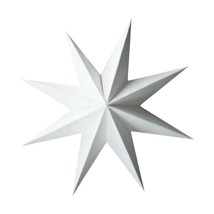Paper winter star dekorationshänge - White, medium, Ø14 cm - DBKD