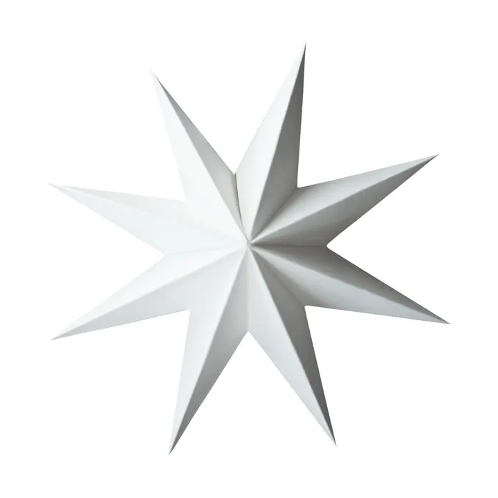 Paper winter star dekorationshänge - White, small, Ø9 cm - DBKD