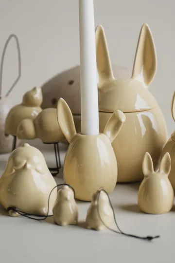 Rabbit ljusstake 13 cm - Shiny yellow - DBKD