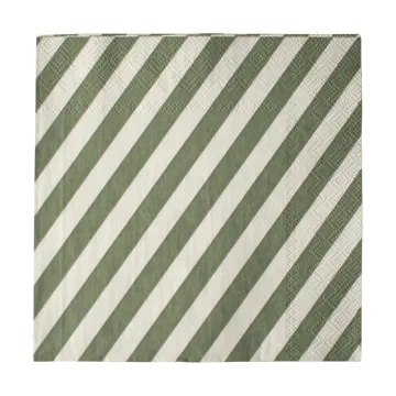 Stripe pappersservett 33x33 cm 20-pack - Green - DBKD