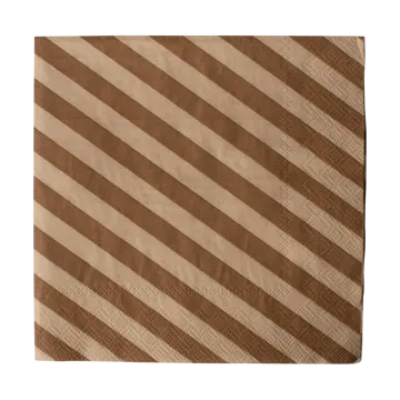 Stripe pappersservett 33x33 cm 20-pack - Nougat - DBKD