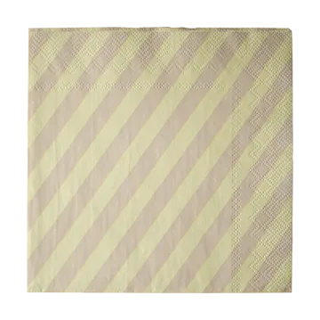 Stripe pappersservett 33x33 cm 20-pack - Yellow - DBKD