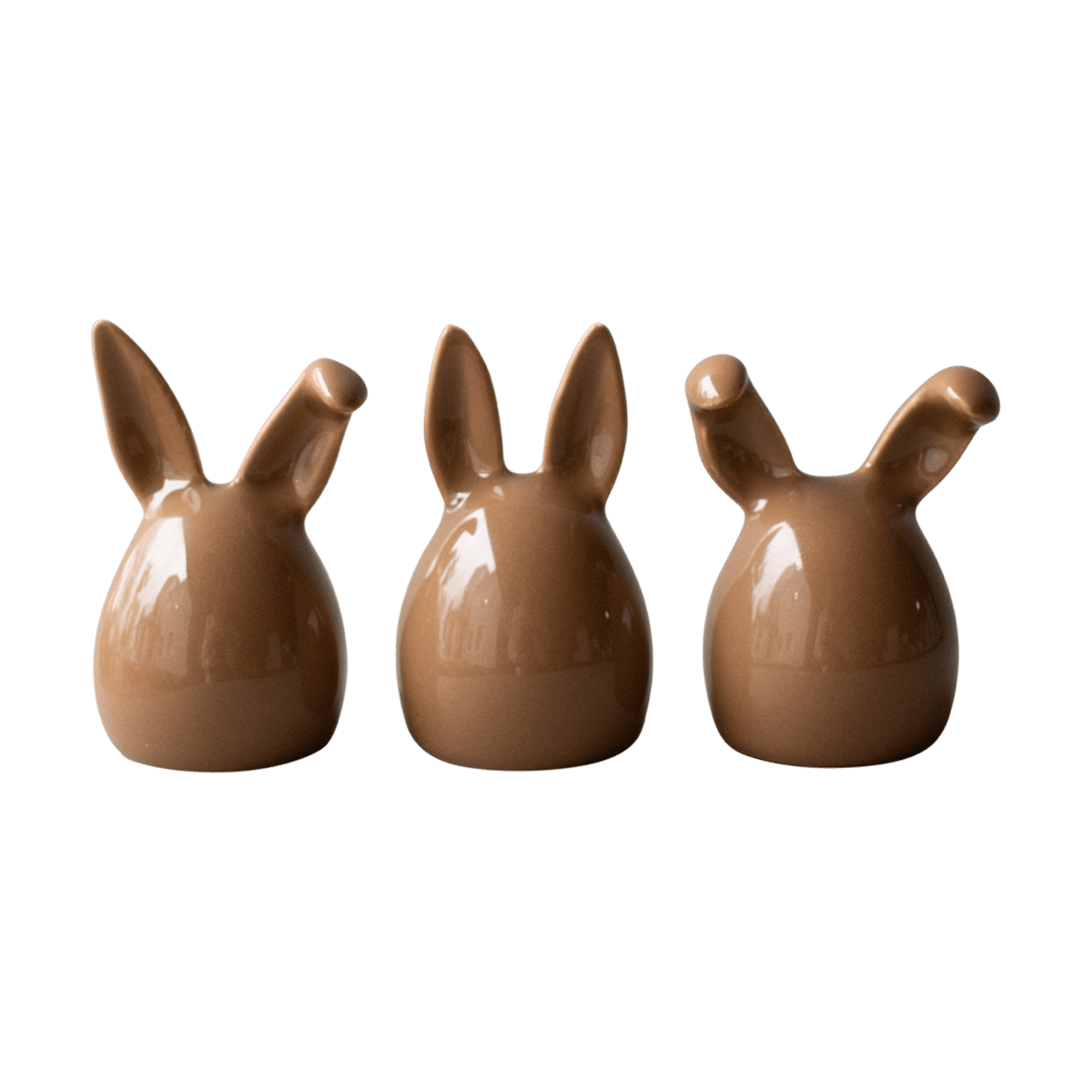 DBKD Triplets påskhare 3-pack Shiny nougat | Skandinavisk Design | Påskdekorationer | Beige