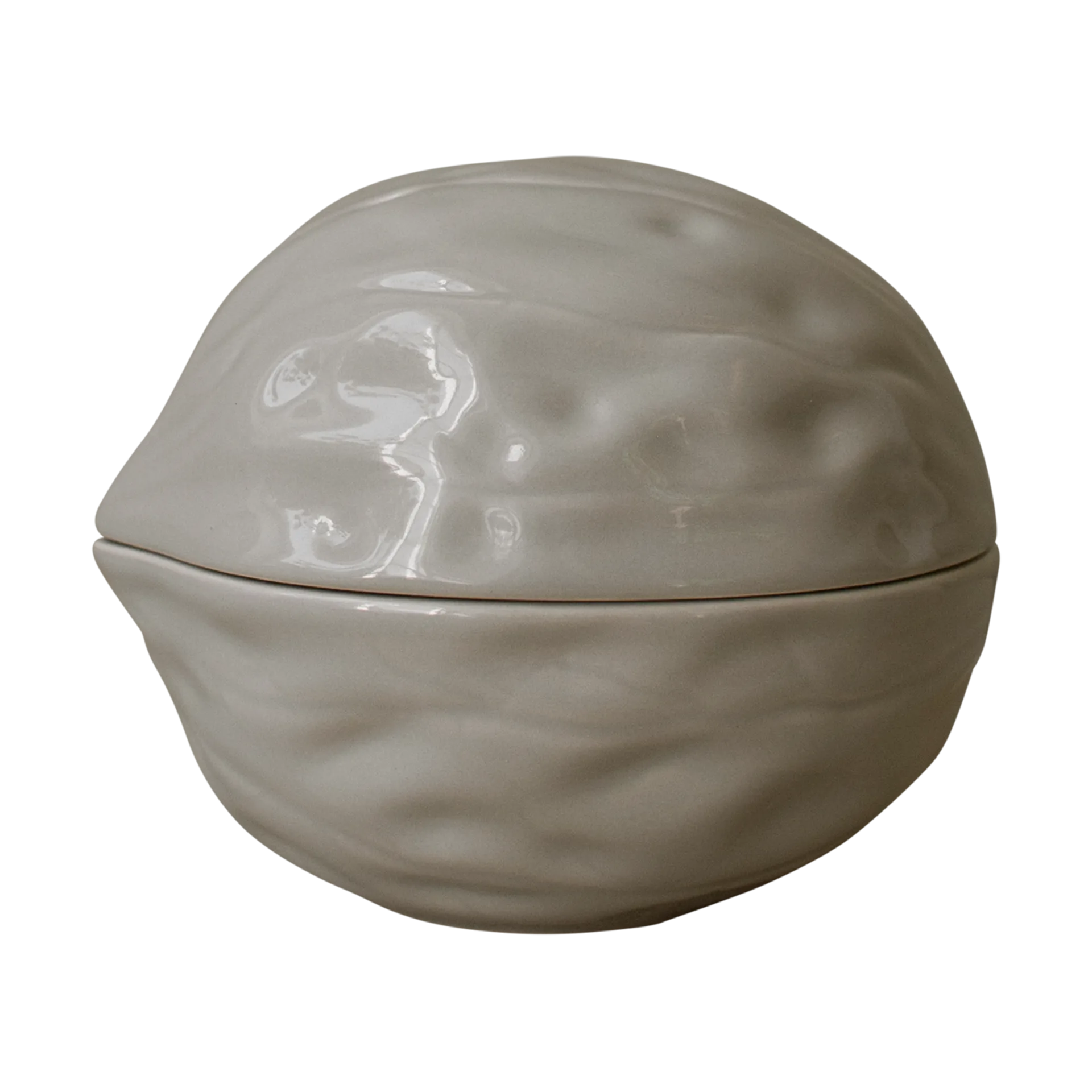 Walnut skål med lock, Shiny mole DBKD