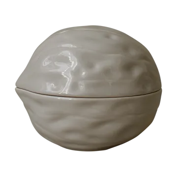 Walnut skål med lock - Shiny mole - DBKD