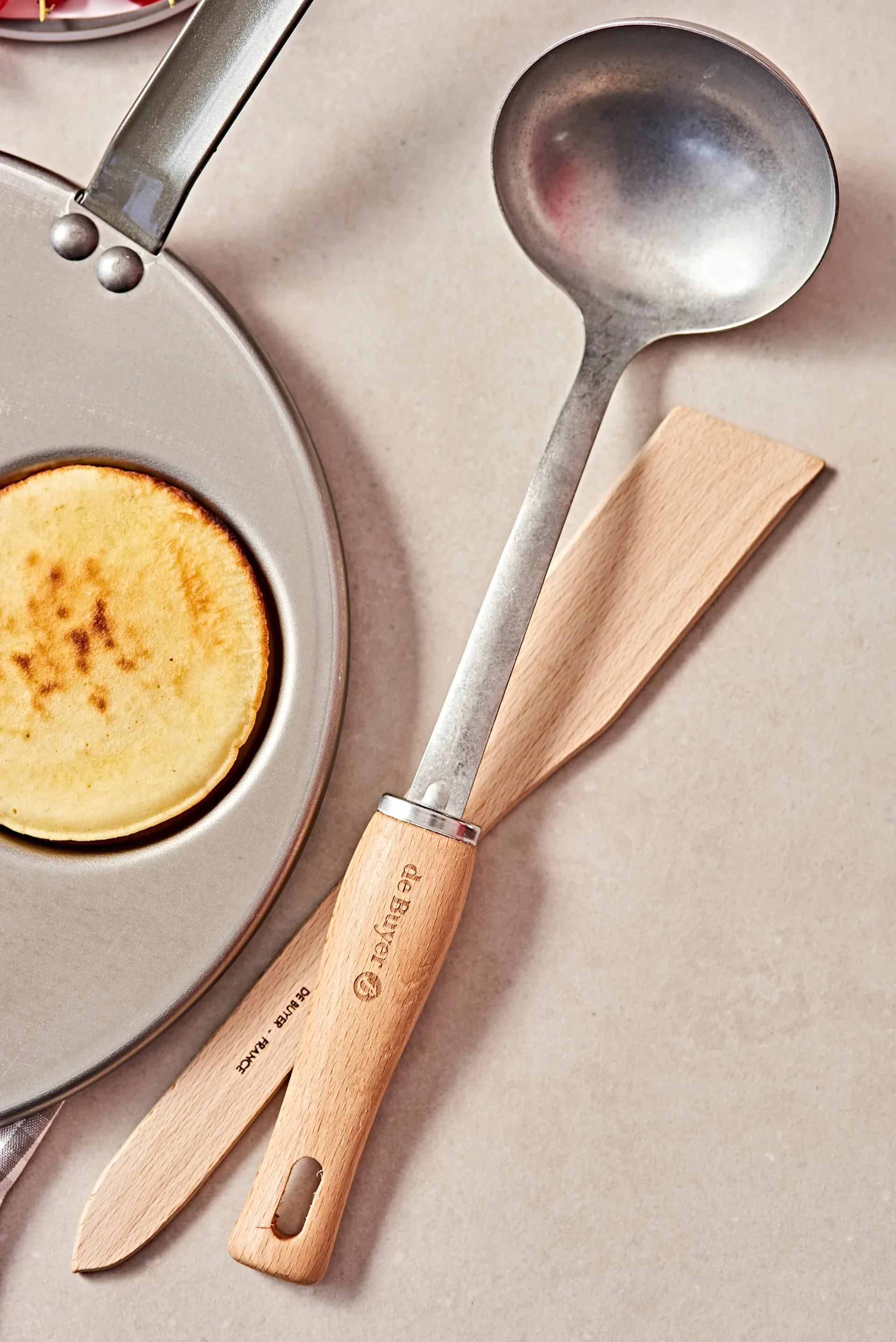 De Buyer B Bois soppslev med trähandtag, Rostfritt stål De Buyer