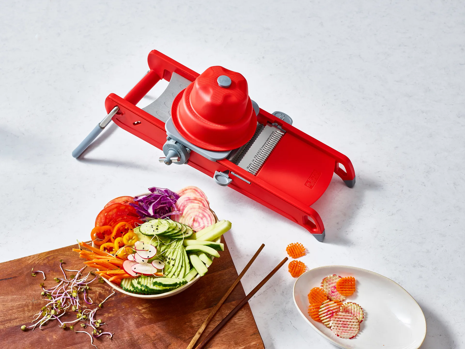 De Buyer Swing Plus mandolin, Röd De Buyer