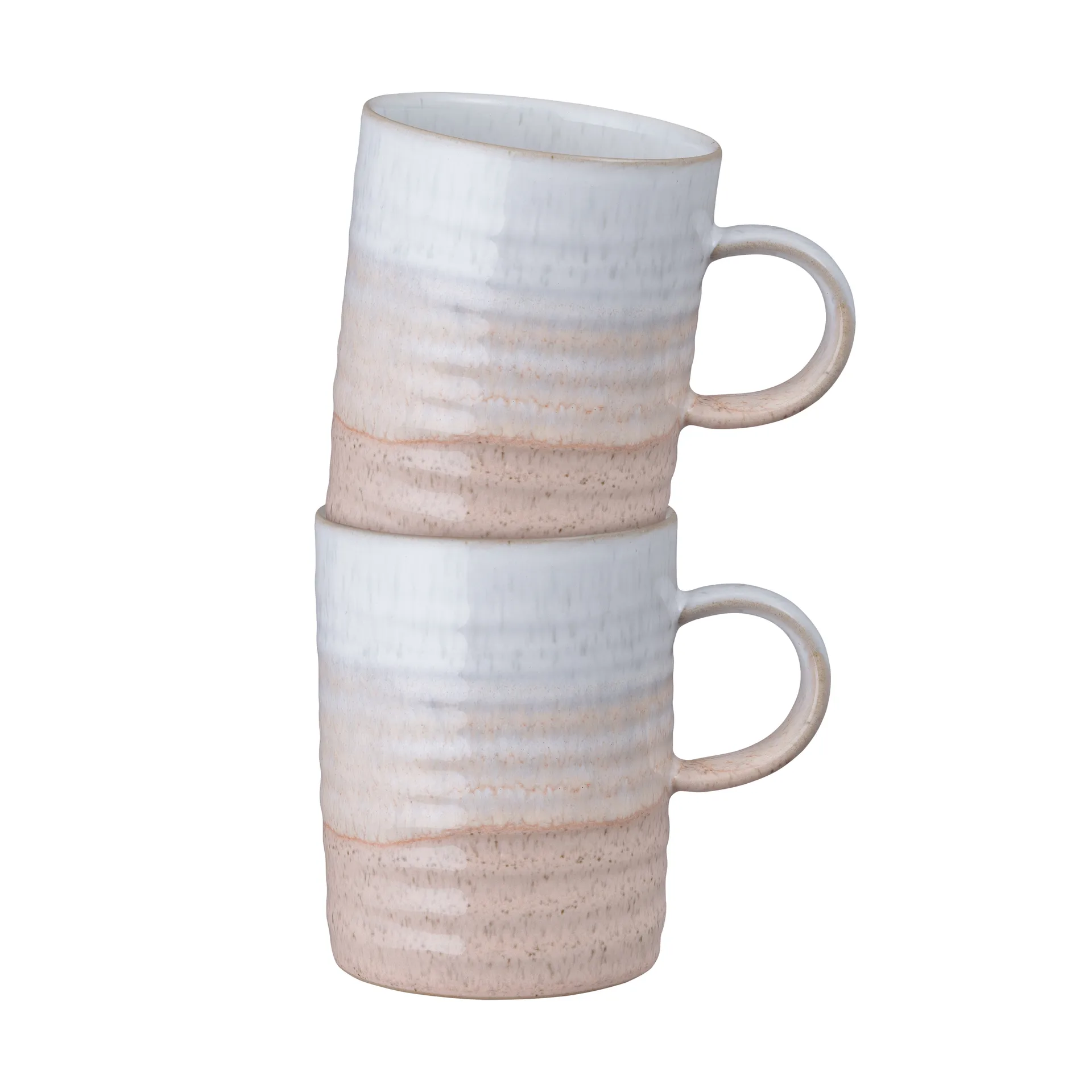 Kiln Coral räfflad mugg, Koral-beige, 2-pack Denby