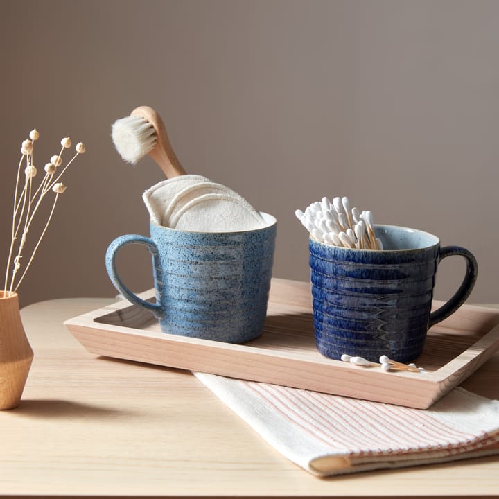 Studio Blue räfflad mugg 40 cl, Flint-chalk Denby